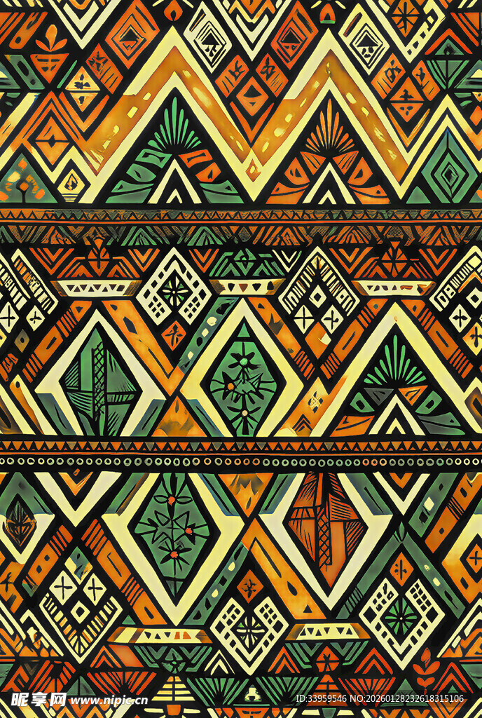 多彩几何民族风图案