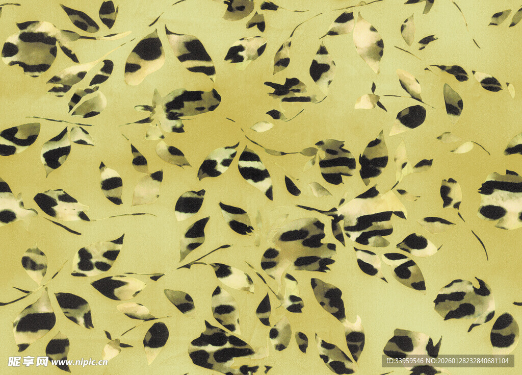 黄色背景上的黑色斑点图案