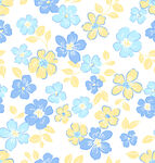 蓝黄小花无缝图案背景