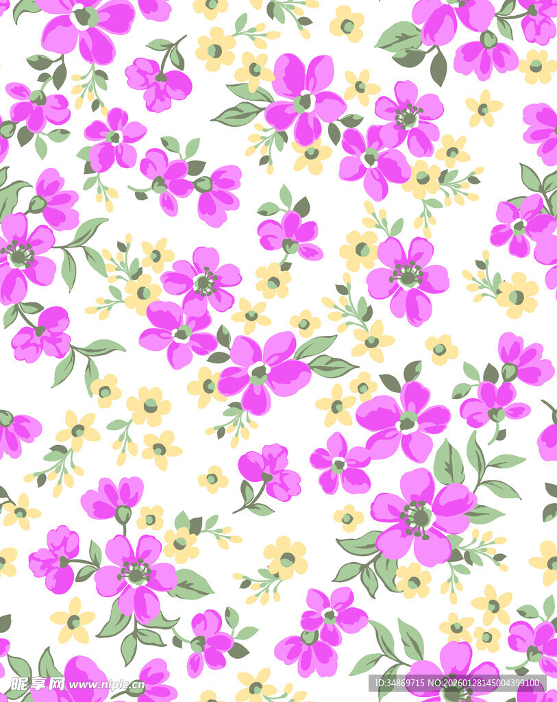 紫色小花花卉图