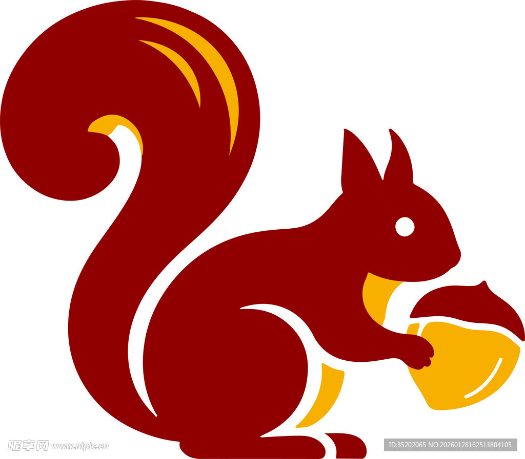 松鼠抱坚果logo 商标