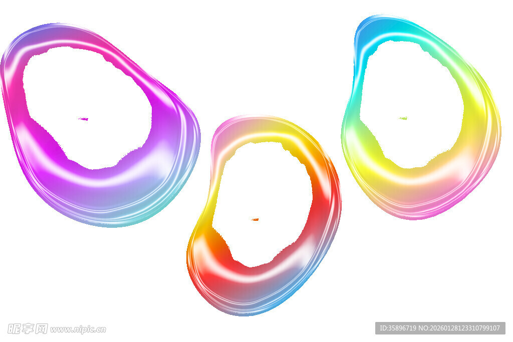 多彩渐变液态气泡图案