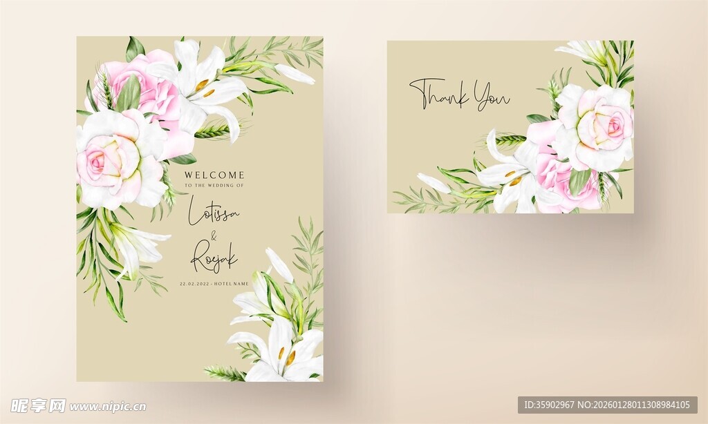 花卉主题婚礼请柬设计
