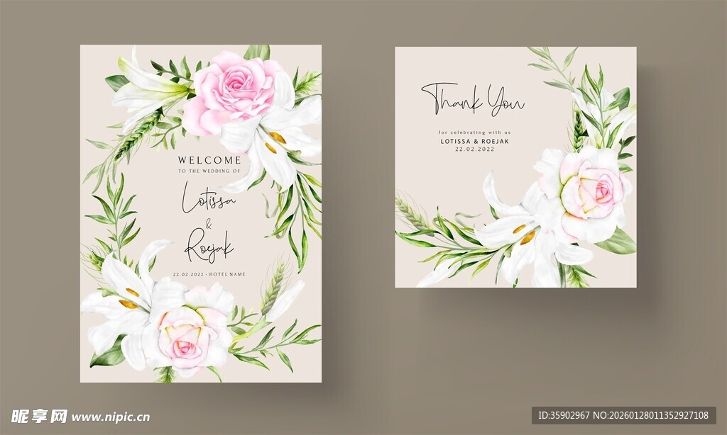 花卉婚礼请柬设计