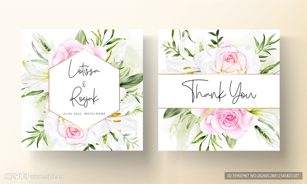 花卉婚礼请柬设计