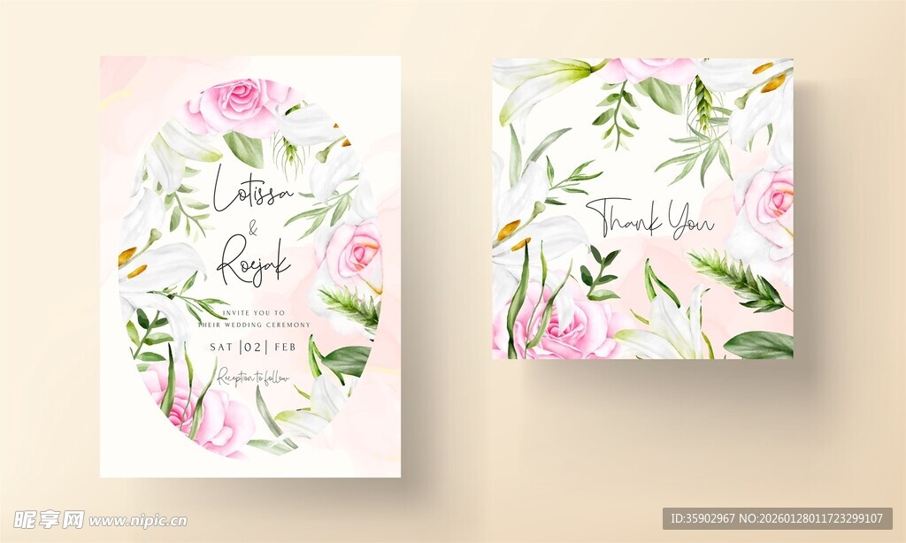 花卉婚礼请柬设计