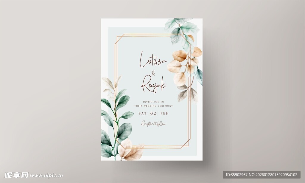 花卉装饰婚礼请柬设计