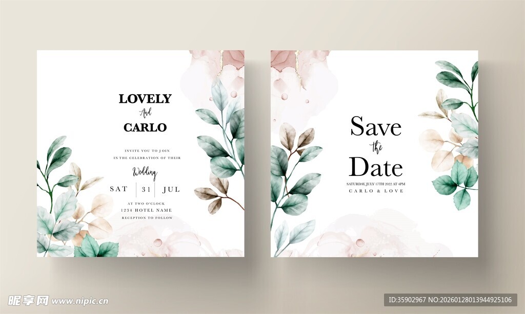 花卉婚礼请柬设计