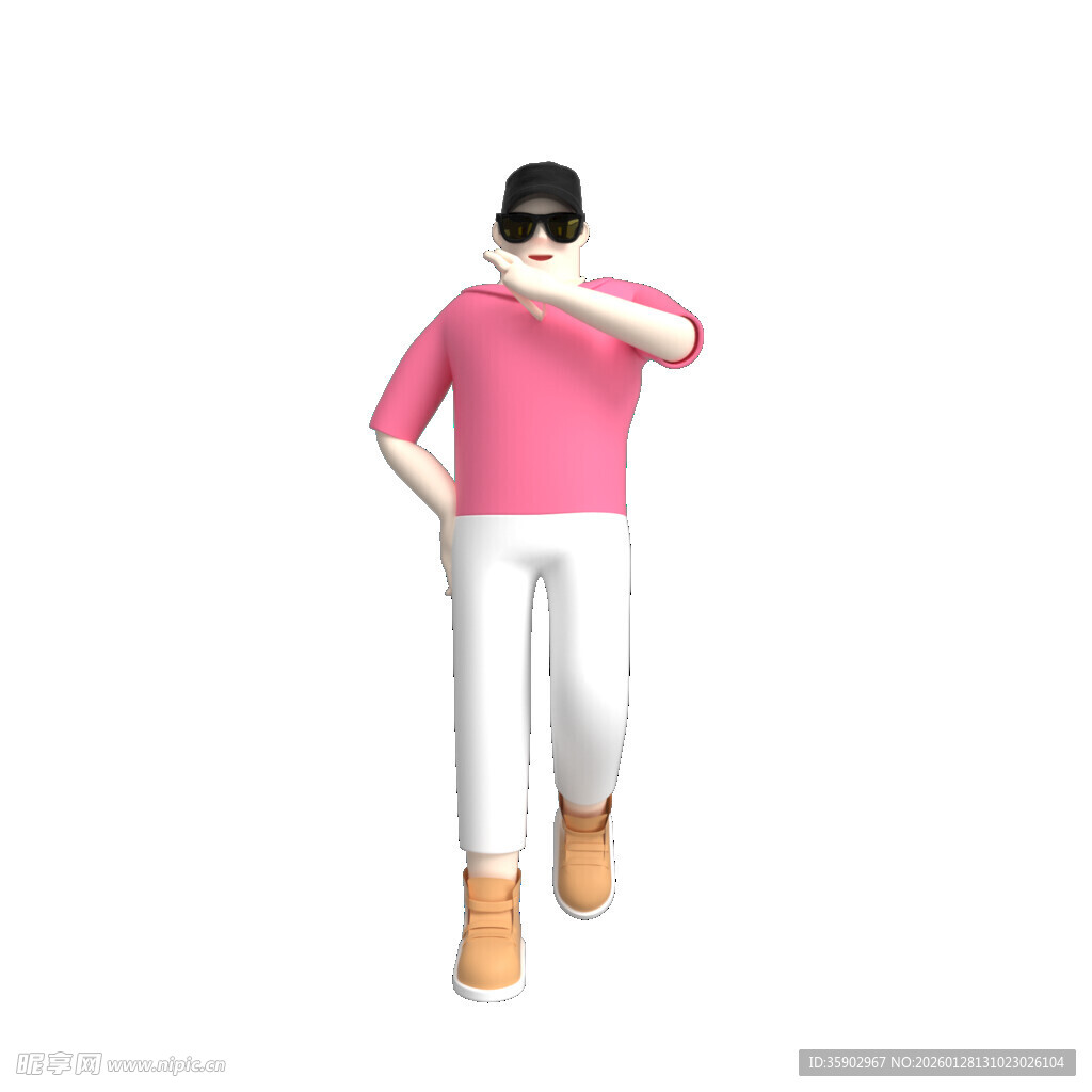 粉色上衣女子行走姿态
