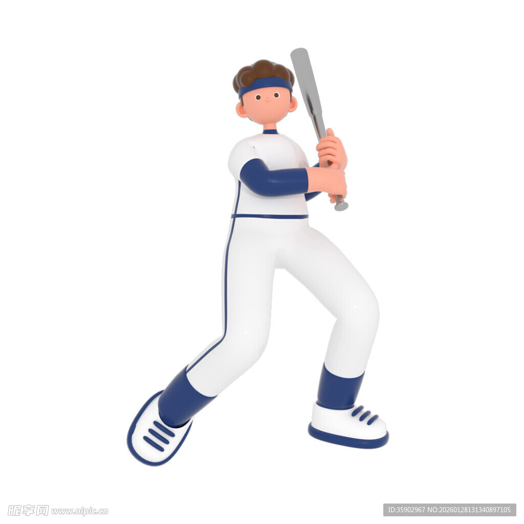 棒球运动员准备击球瞬间