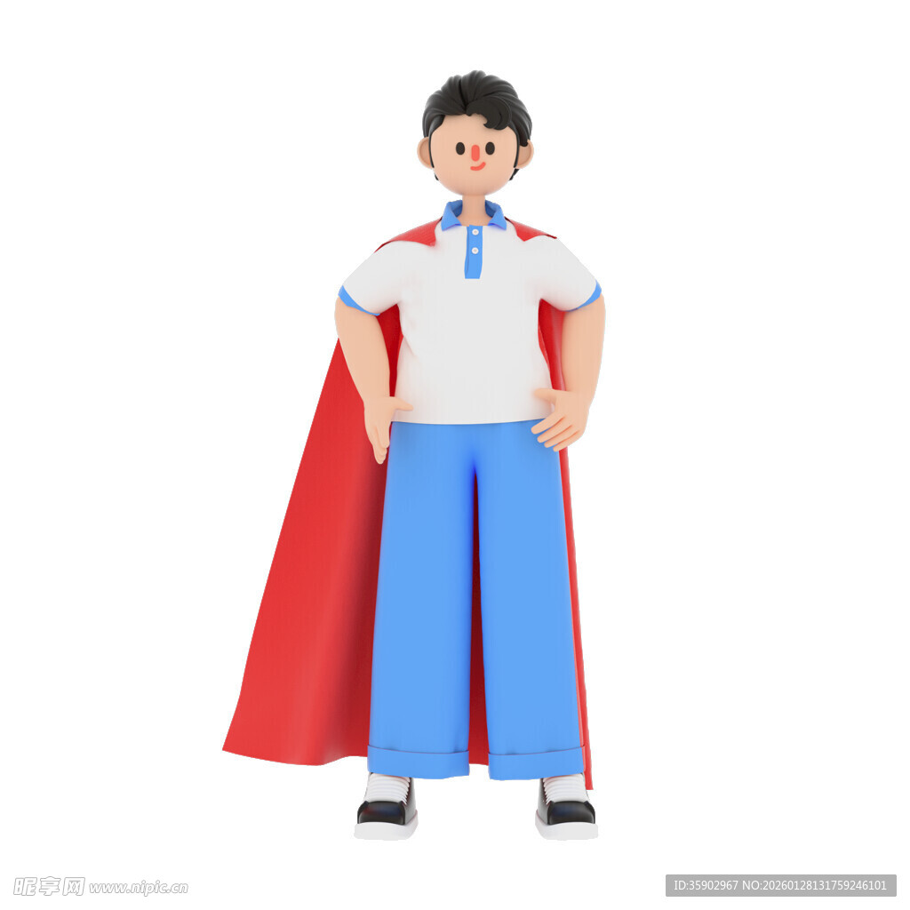 穿披风的少年扮超级英雄