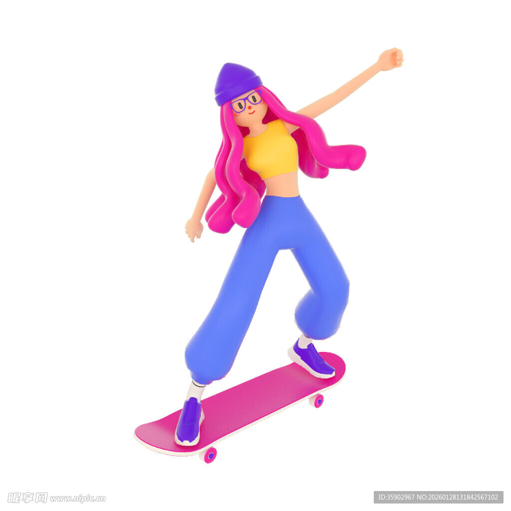 女孩滑板酷炫瞬间