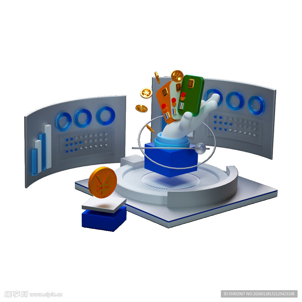 科技展示台未来感创新场景