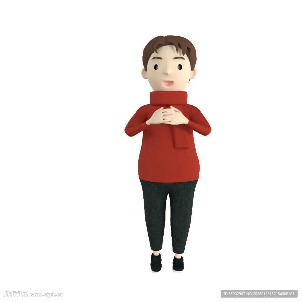 男孩双手抱于胸前形象