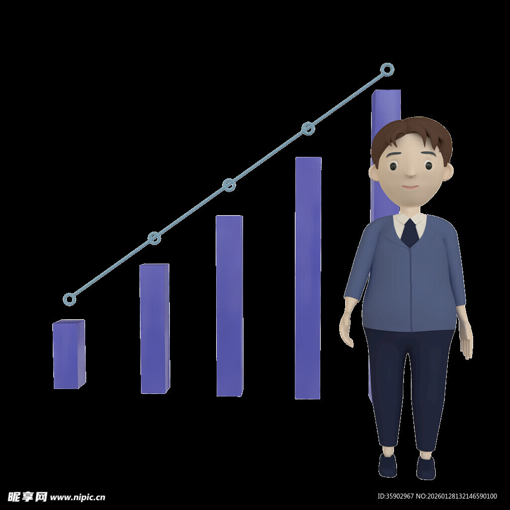 商务人士与增长趋势图表