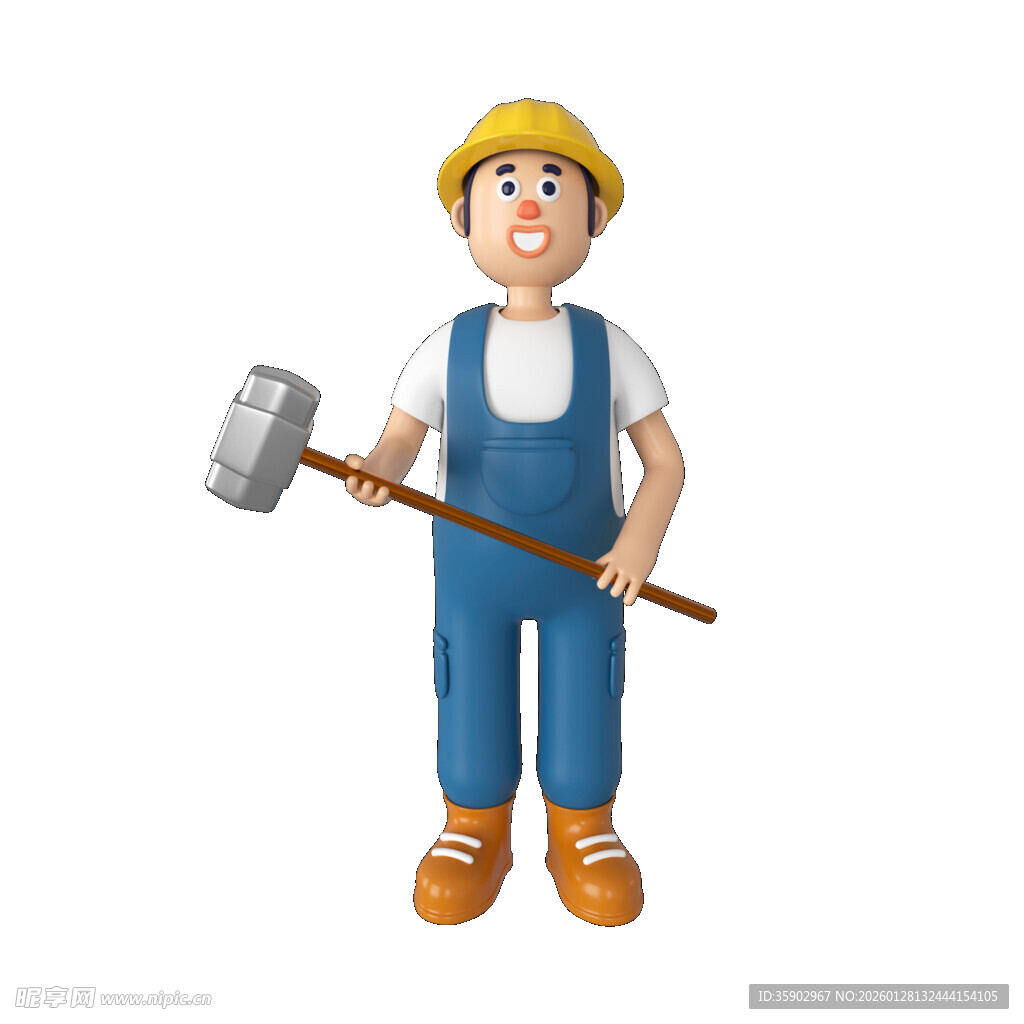 手持大锤的工人形象