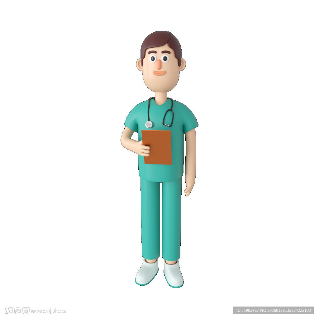 手持文件夹的医护人员形象
