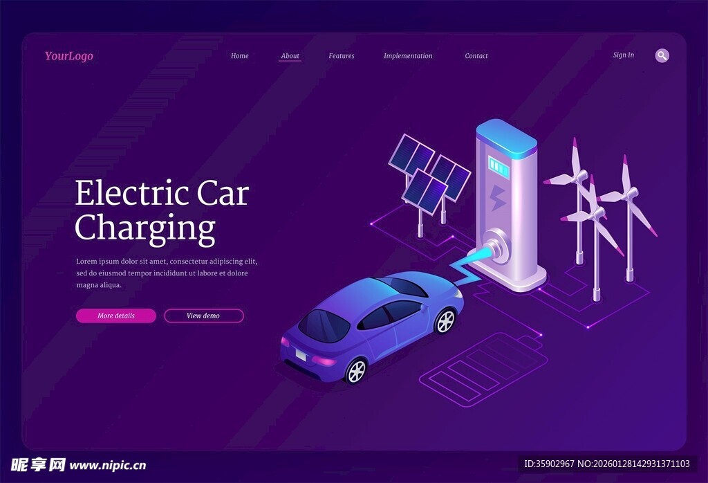 电动汽车充电场景展示