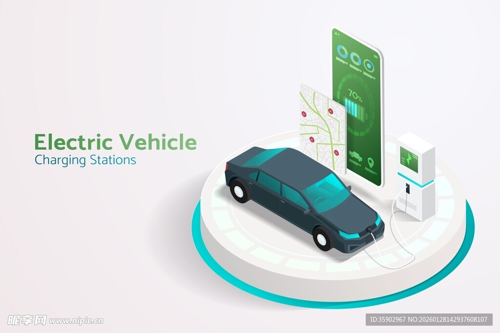 电动汽车充电场景展示