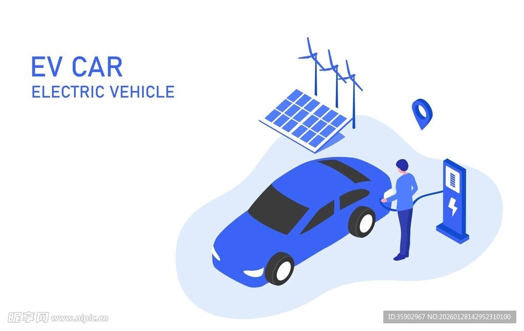 电动汽车充电场景示意