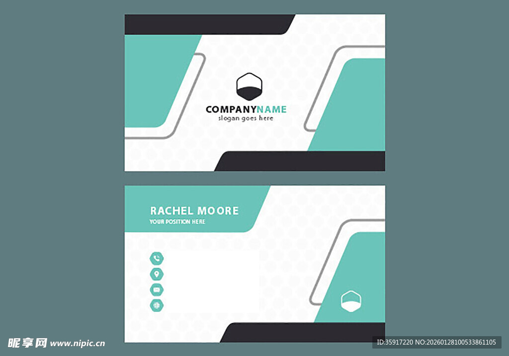 简约几何风格名片设计