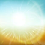 阳光闪耀的梦幻天空背景