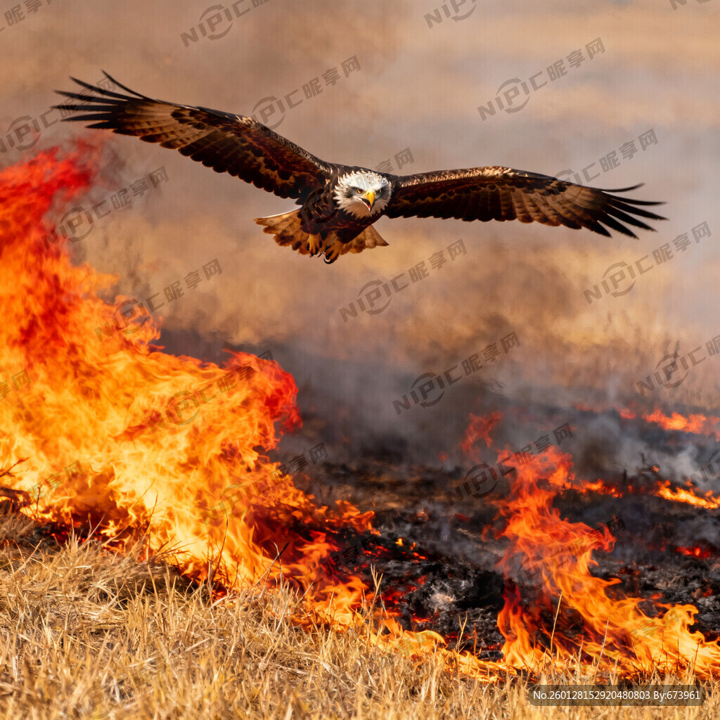 枯草和火 凶猛的鹰