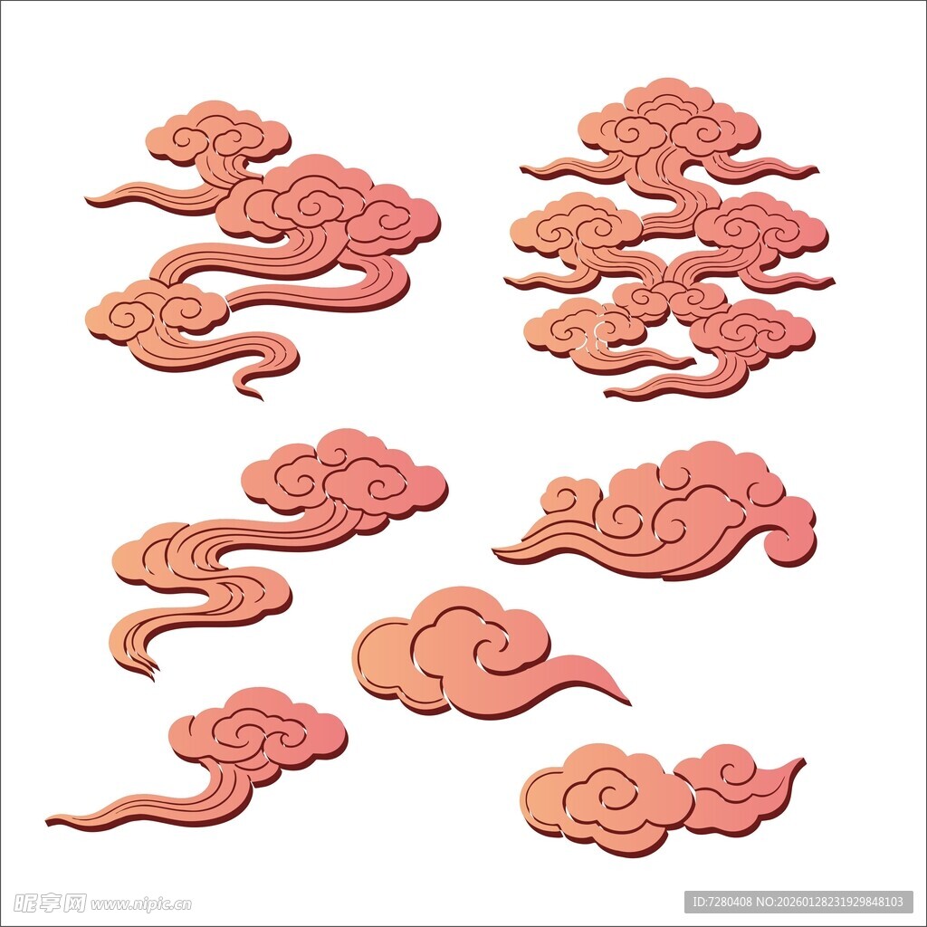 中式传统祥云图案集合