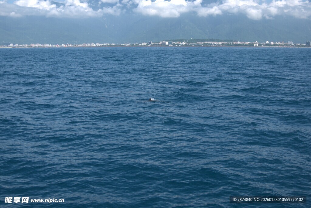 广阔蔚蓝大海远景