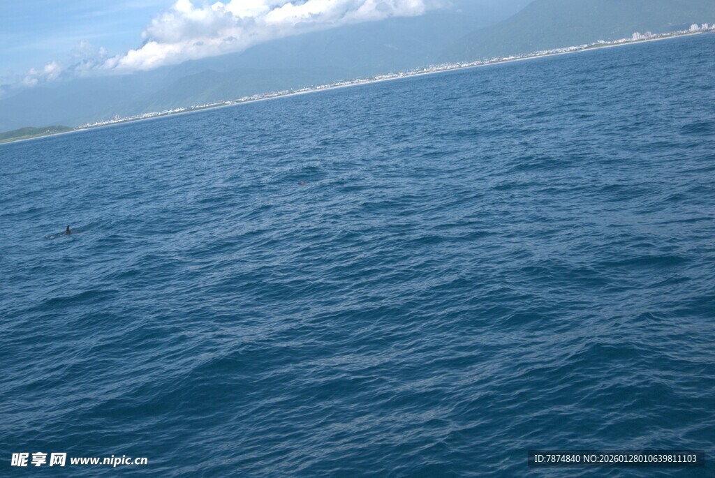 广阔蔚蓝大海远景