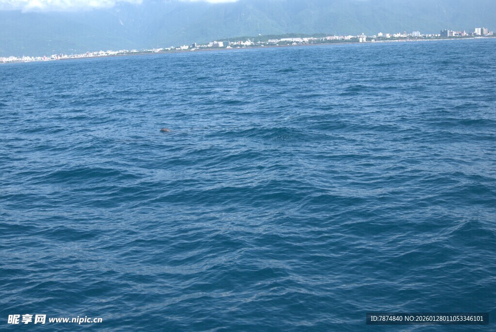 广阔蔚蓝大海远景