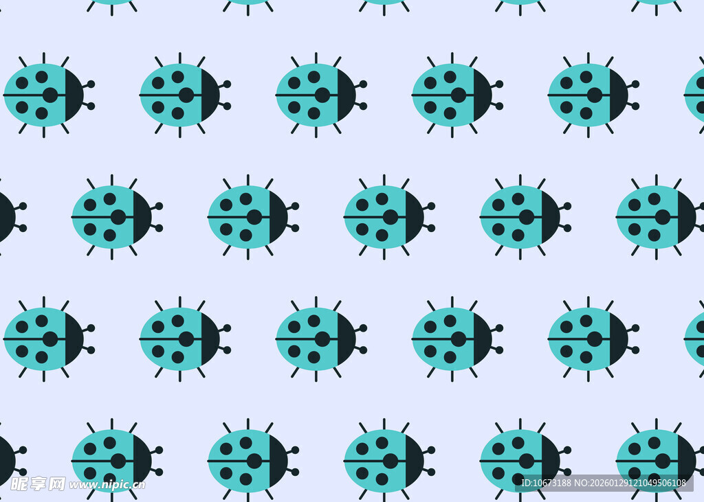 绿色瓢虫图案背景纹理