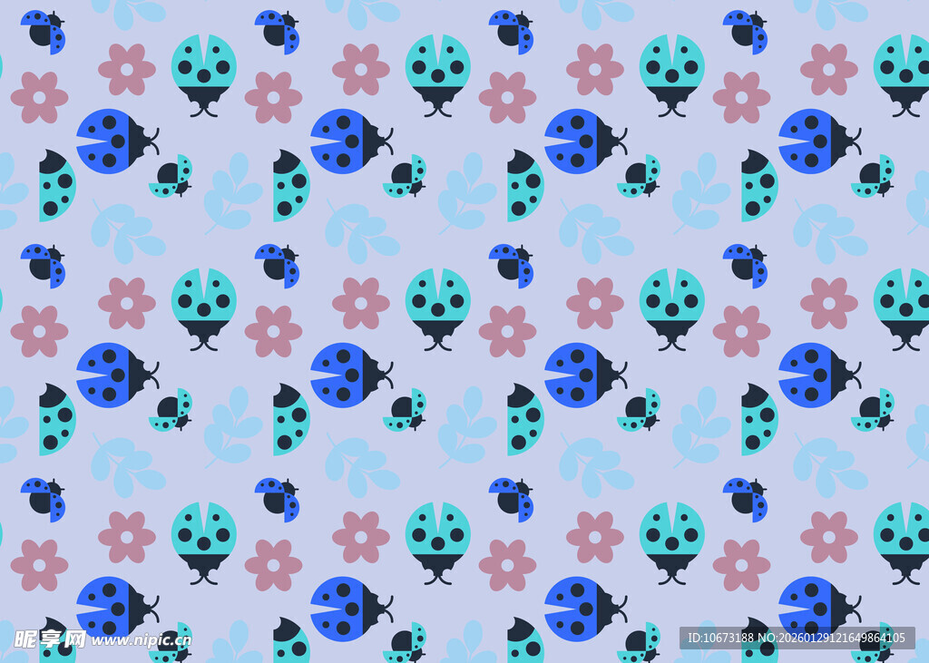 蓝粉花朵图案背景