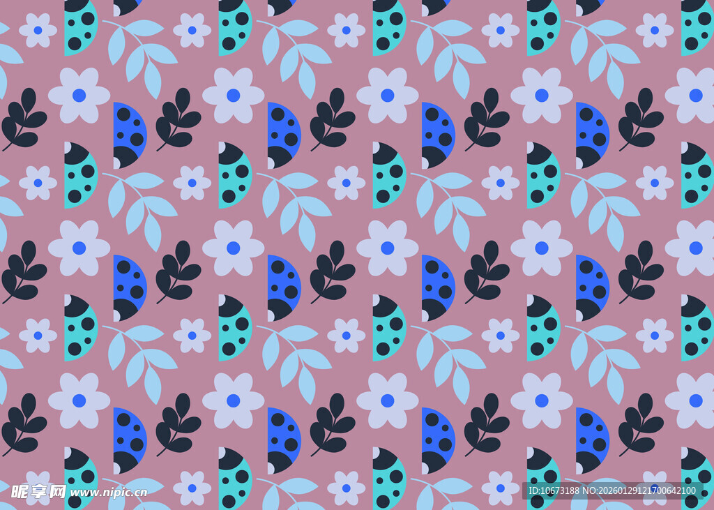 粉色花卉图案布料纹理