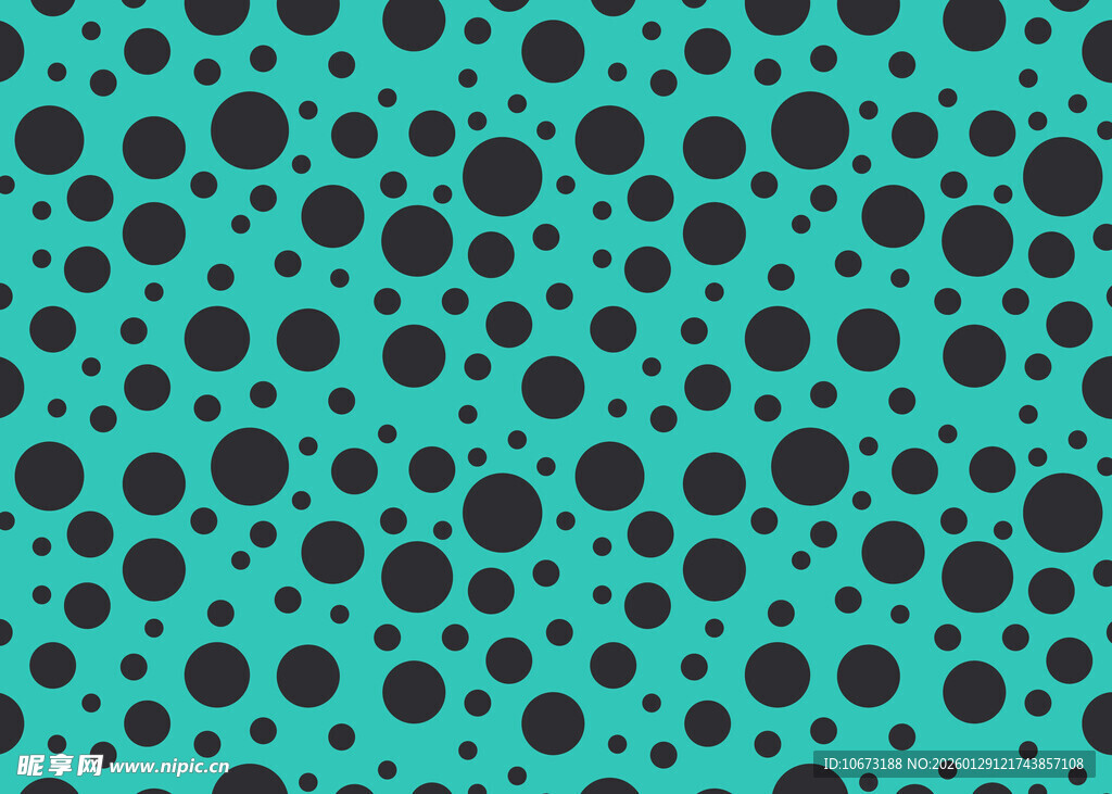 蓝底黑圆点几何图案背景