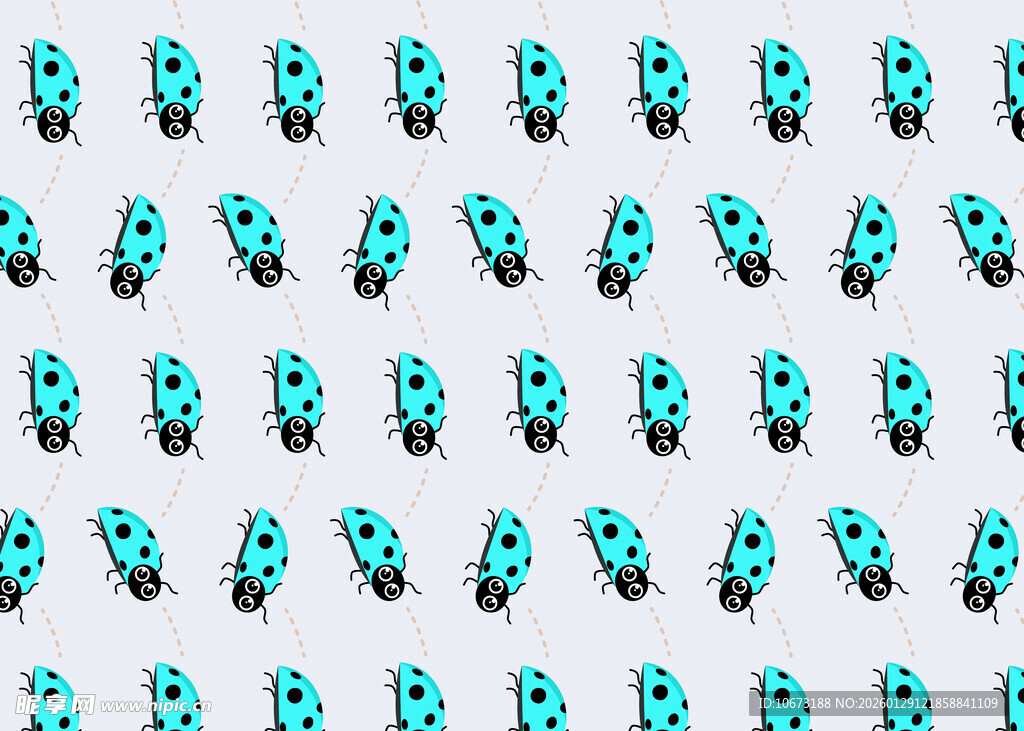 蓝绿色卡通图案无缝背景