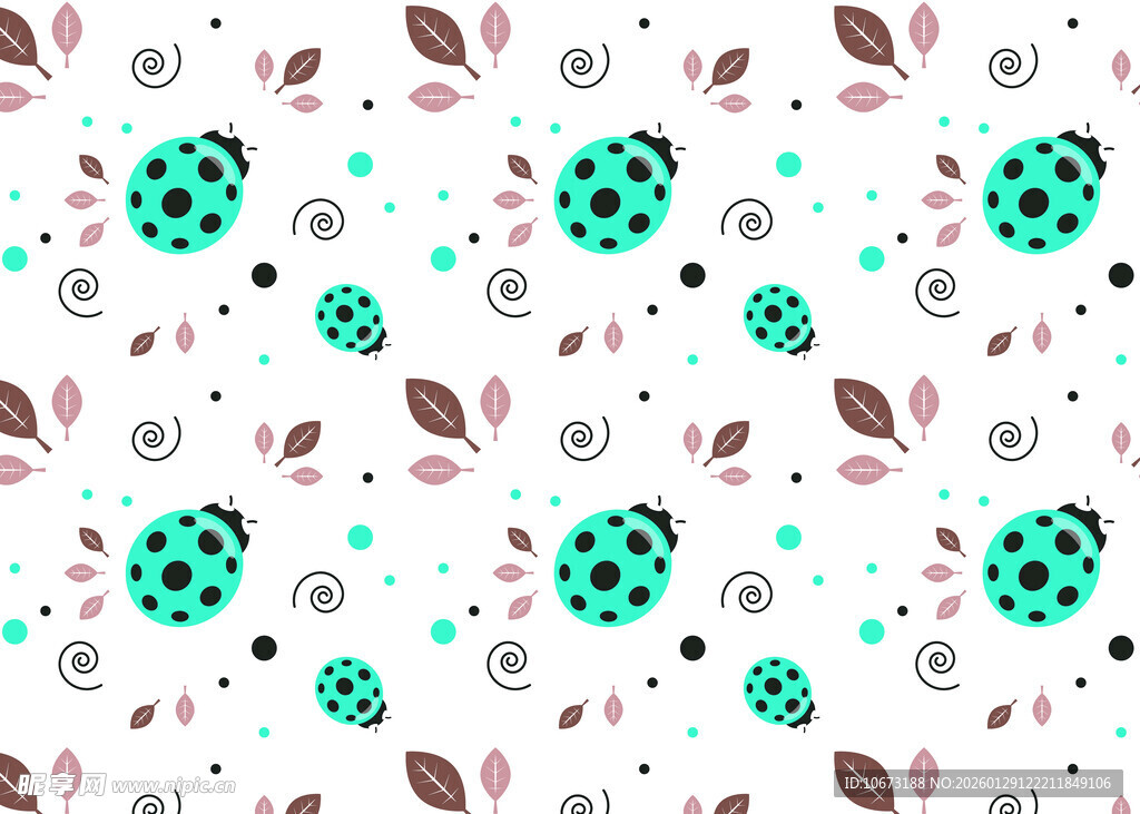 波点叶子图案背景纹理