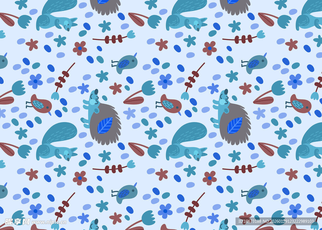海洋元素卡通图案背景
