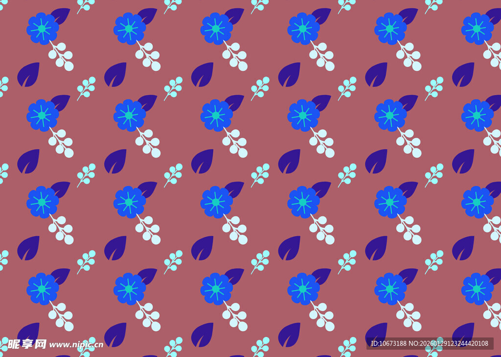 蓝紫花卉图案背景纹理