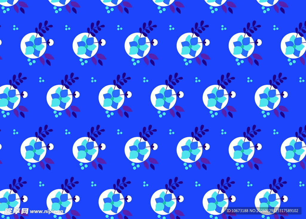 蓝色星球图案无缝背景
