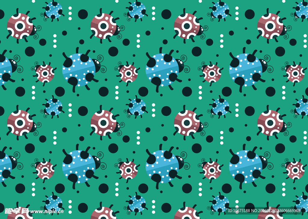 绿色底雪花圆点图案纹理