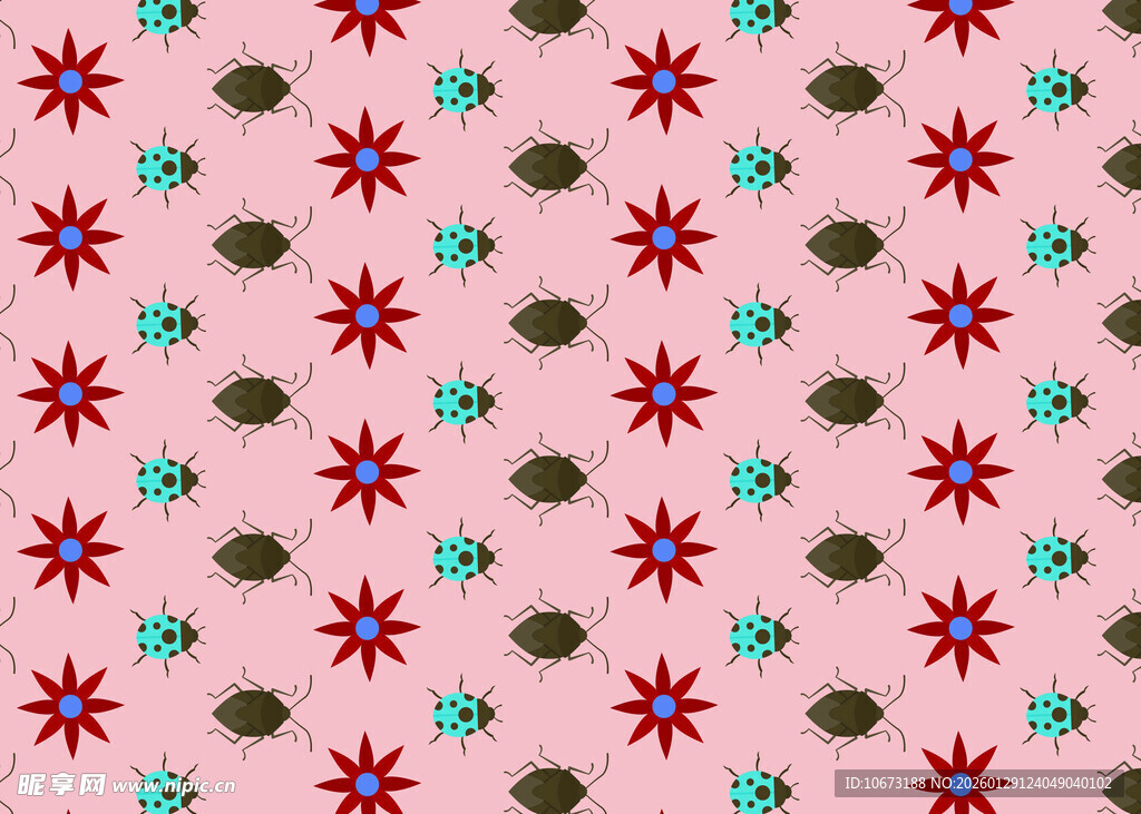 粉色底多彩花朵图案纹理