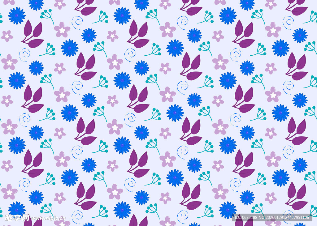蓝紫花卉图案背景