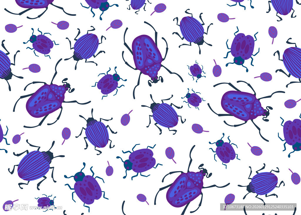 紫色甲虫图案背景纹理