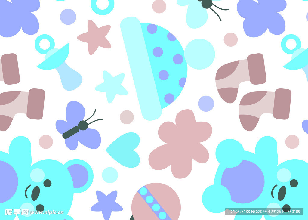 多彩童趣几何图案背景