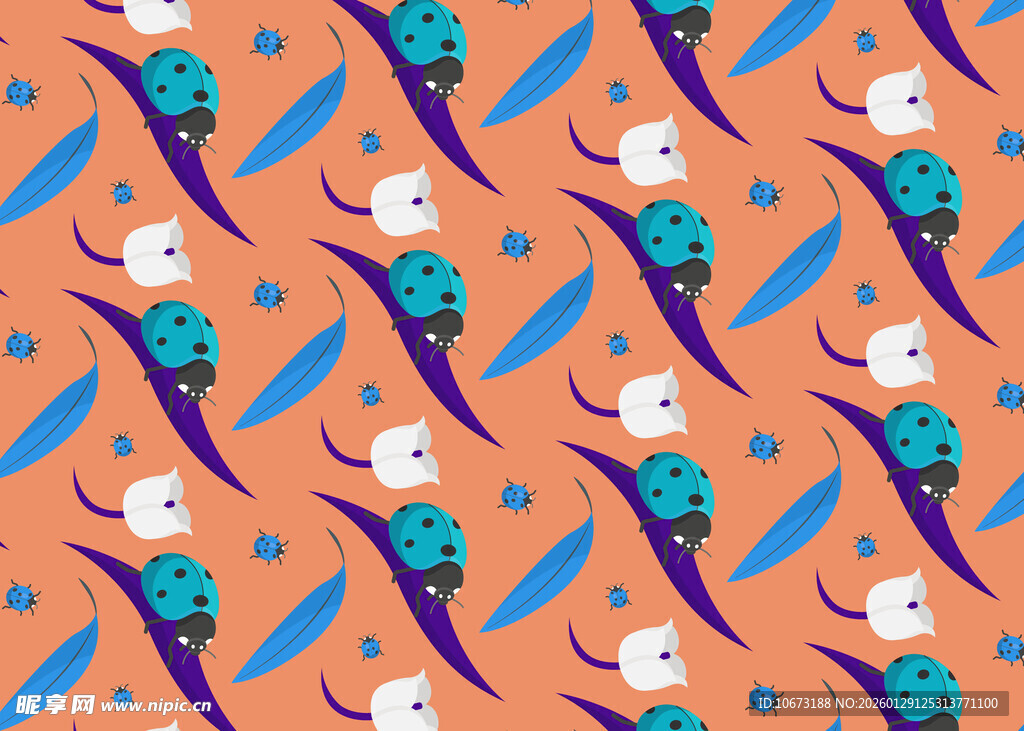 橙色底多彩图案纹理背景