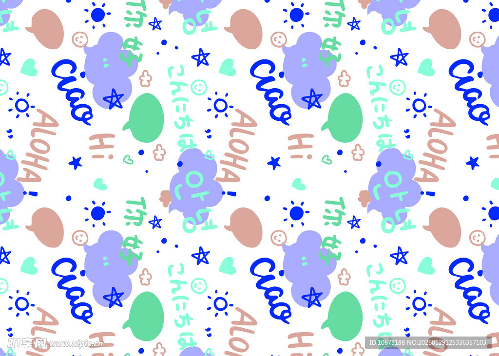 多彩卡通图案背景