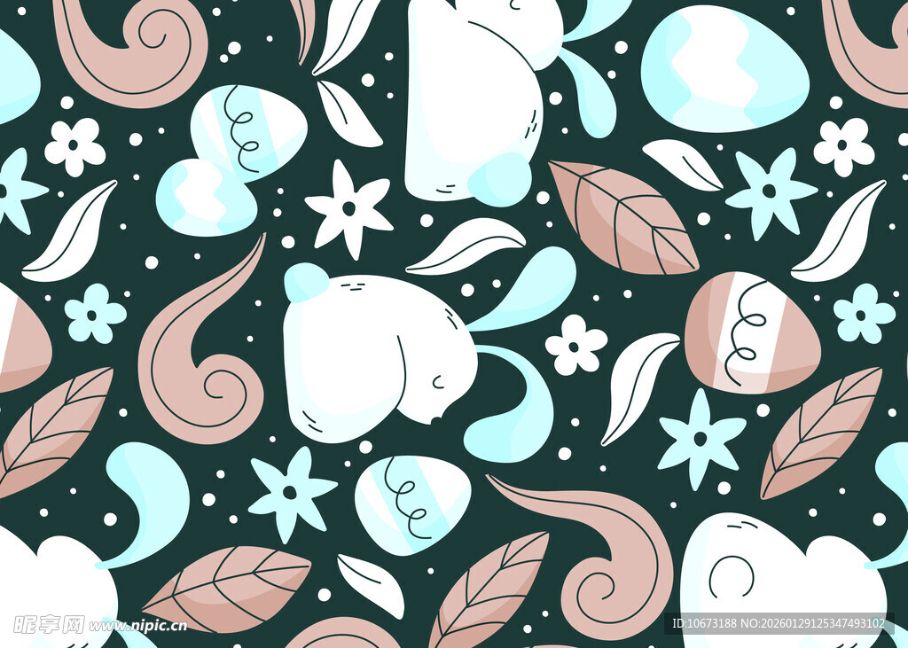 卡通风格牙齿图案背景图