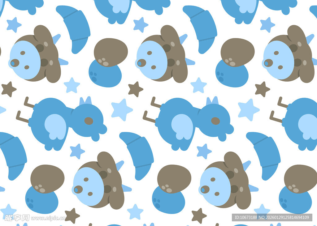 可爱动物星星图案背景