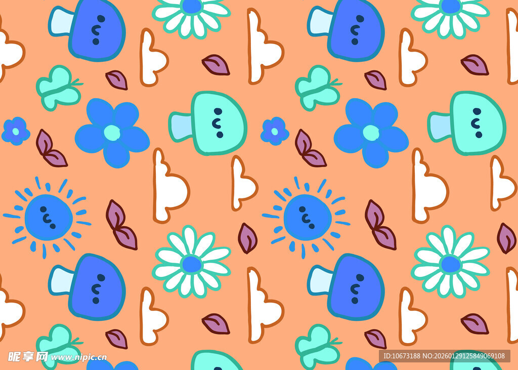 多彩卡通图案背景